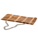 Statement Clutch in Snake Embossed Leather - Caramel