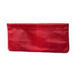 Statement Clutch in Snake Embossed Leather - Red